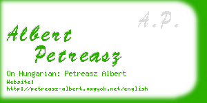 albert petreasz business card